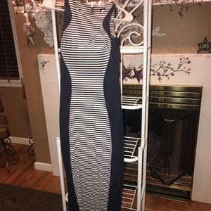 Striped navy blue dress